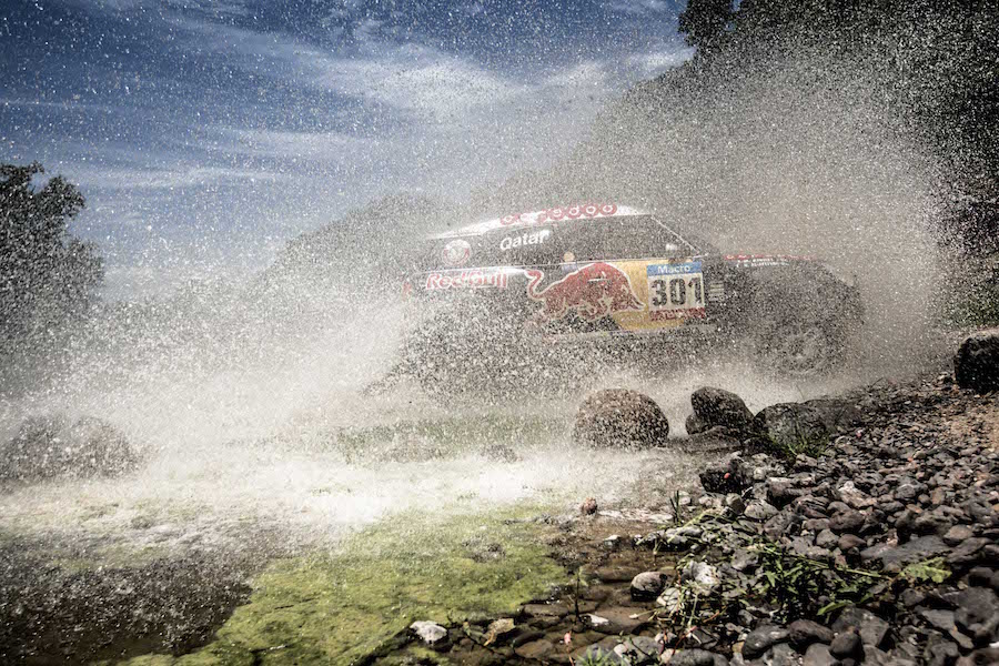 Nasser Al-Attiyah races during stage 11 of Rally Dakar 2015 from Cachi Salta to Termas Rio Hondo, Argentina on January 14th, 2015
