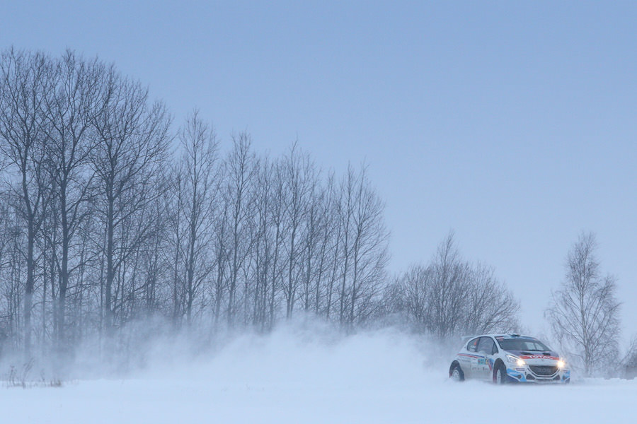 04 BREEN CRAIG IRL Scott Martin GBR Peugeot 208 T16 Peugeot Rally Academy Action during the 2015 European Rally Championship ERC Liepaja rally, from February 6 to 8th, at Liepaja, Lettonie. Photo Gregory Lenormand / DPPI