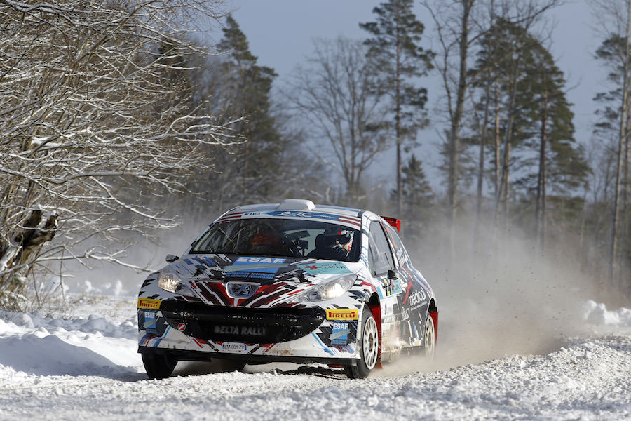 02 CONSANI ROBERT FRA Maxime Vilmot FRA Peugeot 207 Robert Consani Action during the 2015 European Rally Championship ERC Liepaja rally, from February 6 to 8th, at Liepaja, Lettonie. Photo François Flamand / DPPI
