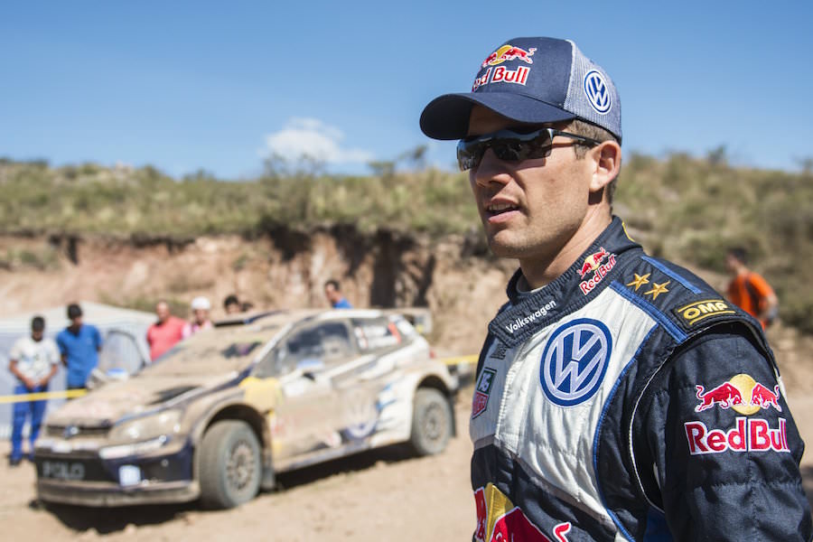 Sebastien Ogier poses for a portrait during FIA World Rally Championship 2015 Argentina in Villa Carlos Paz, Argentina on April 24, 2015 // Jaanus Ree/Red Bull Content Pool // P-20150425-00041 // Usage for editorial use only // Please go to www.redbullcontentpool.com for further information. //