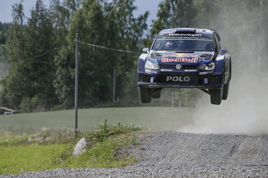 Sebastien Ogier (F), Julien Ingrassia (F) Volkswagen Polo R WRC (2015) perform at FIA World Rally Championship 2015 Finland in Jyvaskyla on July 31, 2015 // Volkswagen Motorsport/Red Bull Content Pool // P-20150802-00397 // Usage for editorial use only // Please go to www.redbullcontentpool.com for further information. //