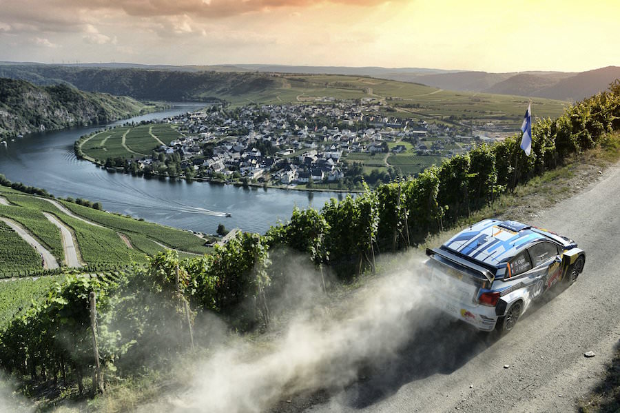 Sebastien Ogier performs during the FIA World Rally Championship 2015 in Trier, Germany on August 21, 2015 // @World / Red Bull Content Pool // P-20150824-00138 // Usage for editorial use only // Please go to www.redbullcontentpool.com for further information. //