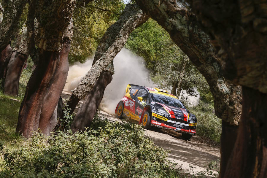 Martin Prokop in amongst the cork trees on day one of Rally Italia Sardegna on June 6th 2014 // McKlein/Red Bull Content Pool // P-20140608-00617 // Usage for editorial use only // Please go to www.redbullcontentpool.com for further information. //