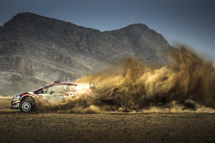 Nasser Al Attiyah and his co - driver Matthieu Baumel at the Shiraz Rally, Shiraz on May 8th. 2015