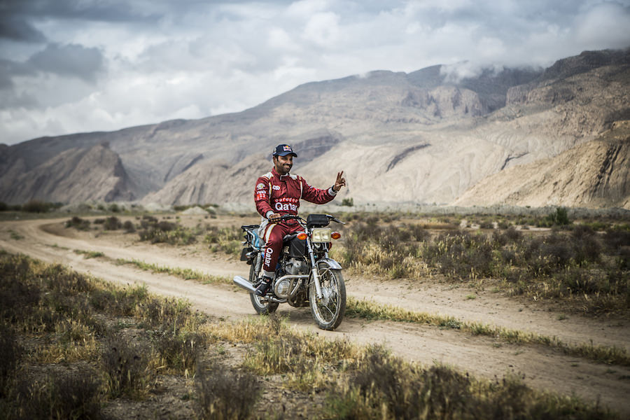 Nasser Al Attiyah having fun before the Shiraz Rally, Shiraz on May 6th. 2015