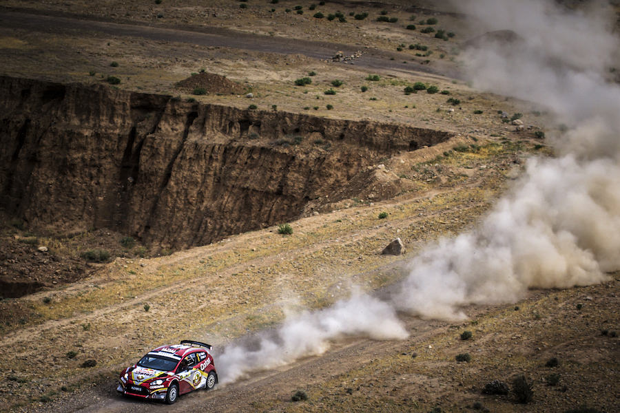 Nasser Al Attiyah and his co - driver Matthieu Baumel at the Shiraz Rally, Shiraz on May 7th. 2015