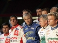 Subaru driver Petter Solberg pays tribute with his fellow drivers to Michael Park, who was tragically killed in an accident during Rally Wales GB.