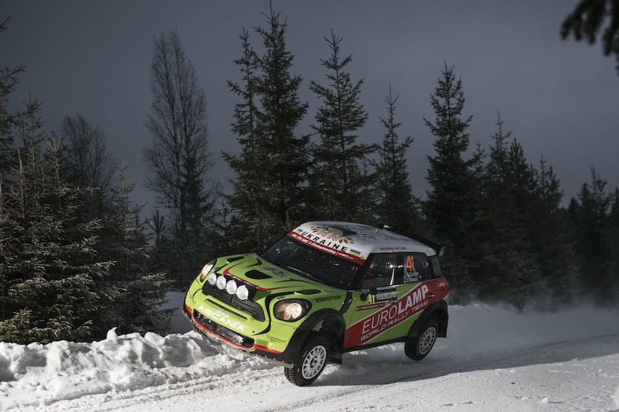 Valeriy Gorban performs during the FIA World Rally Championship 2015 in Hagfors, Sweden on February 13, 2015 // Jaanus Ree/Red Bull Content Pool // P-20150213-00462 // Usage for editorial use only // Please go to www.redbullcontentpool.com for further information. //