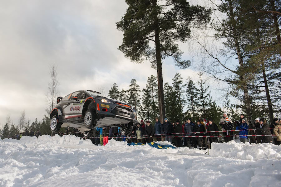 Robert Kubica performs during the FIA World Rally Championship 2015 in Hagfors, Sweden on February 12, 2015 // Jaanus Ree/Red Bull Content Pool // P-20150212-00325 // Usage for editorial use only // Please go to www.redbullcontentpool.com for further information. //