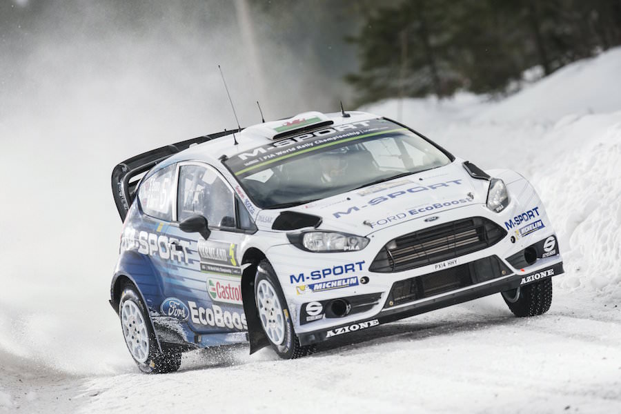 Elfyn Evans performs during the FIA World Rally Championship 2015 in Hagfors, Sweden on February 15, 2015 // Jaanus Ree/Red Bull Content Pool // P-20150215-00144 // Usage for editorial use only // Please go to www.redbullcontentpool.com for further information. //