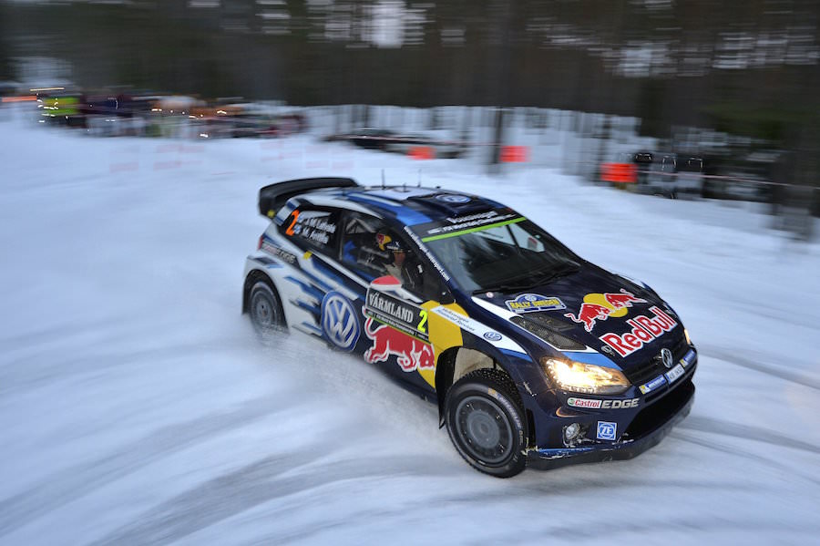 Jari-Matti Latvala performs during the FIA World Rally Championship 2015 in Hagfors, Sweden on February 14, 2015 // Volkswagen Motorsport/Red Bull Content Pool // P-20150216-00131 // Usage for editorial use only // Please go to www.redbullcontentpool.com for further information. //