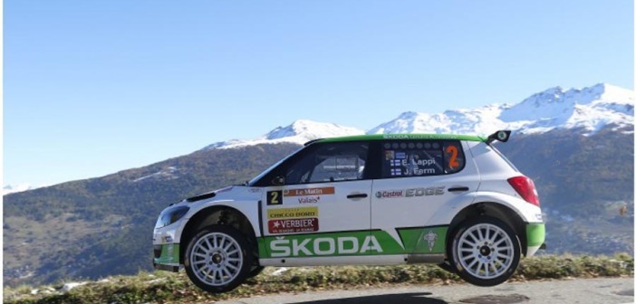 La Skoda di Lappi in azione sulle strade alpine