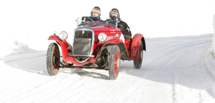 Una Fiat 508 Sport sulle nevi della Winter Race.
