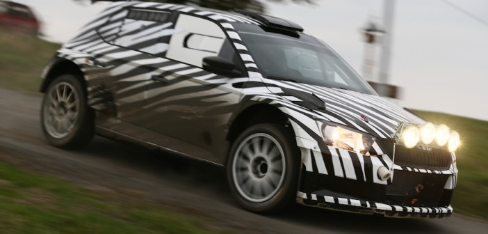 La Skoda Fabia R5 durane i test di sviluppo in Italia a fine gennaio.