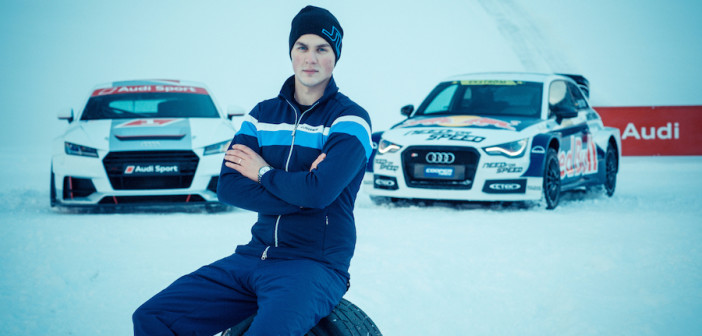 Anton Marklund con le Audi che guiderà nella nuova stagione del Mondiale Rallycross