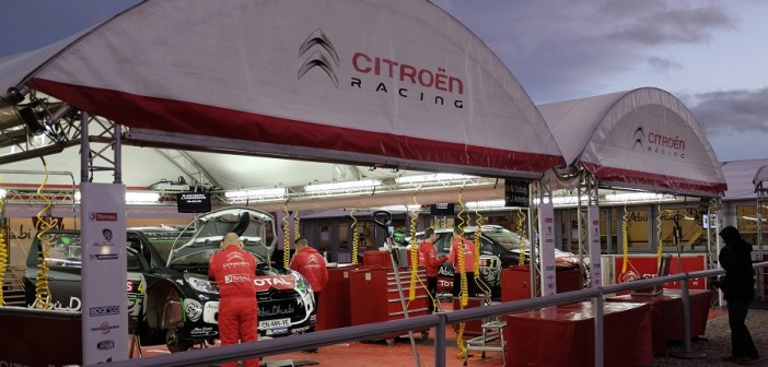 Le tende Citroen del service WRC