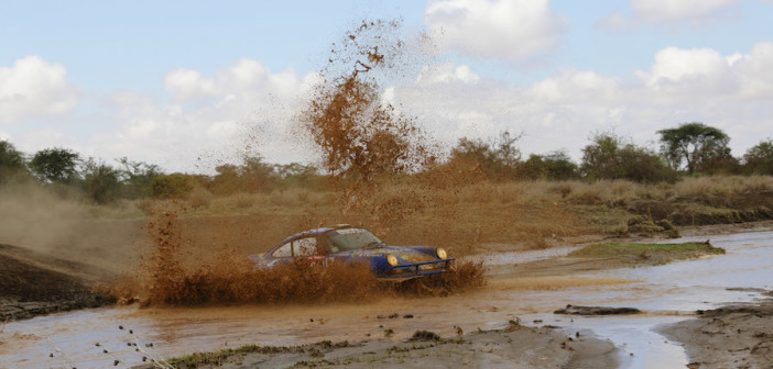 Stig Blomqvist nel vittorioso rally africano.