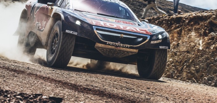 La Peugeot del Madrileno prima di avventurarsi tra le dune.