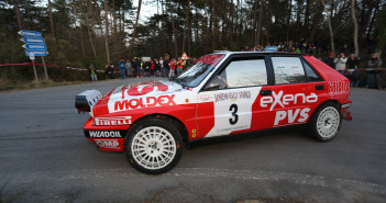 La Lancia Delta di Pedro sulle strade amiche di Sanremo.