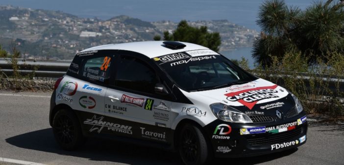 Ivan Ferrarotti, in azione con la Clio al Sanremo 2016.