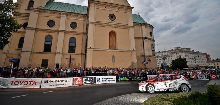 La Ford Fiesta R5 di Bouffier sulle strade di Rzeszow