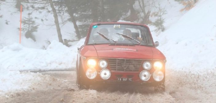 La Fulvia di Aghem in azione sulla neve.