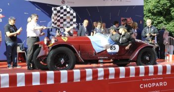 La festa sulla pedana di arrivo della Mille Miglia