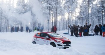 La Fiesta R2 di Oldrati nella sua uscita on ice di qualche giorno fa a Rovaniemi