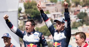 Ogier l'anno passato festeggia sul podio di Guanajuato.