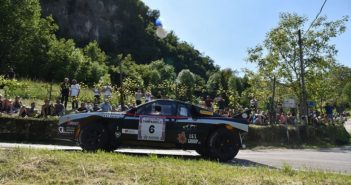 La Lancia Rally 037 del giovane Vicentino sulle strade del Campagnolo.