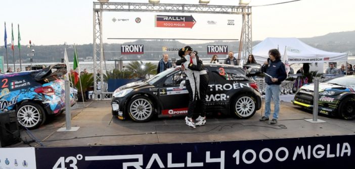Il podio finale del neo promosso rally 1000 miglia.