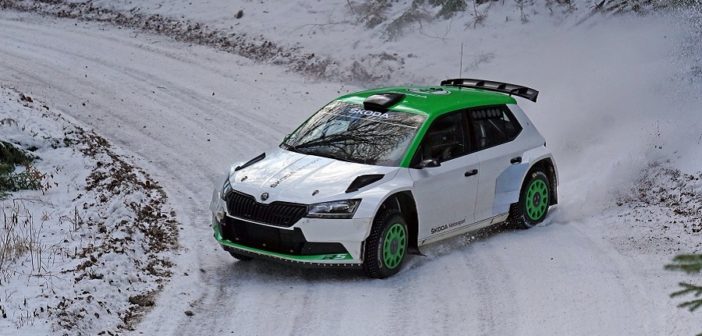 Oliver Solberg nei test pre Svweden con la vettura by Mlada.