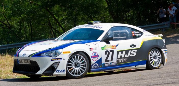 Hermann Gassner Jr il vincitore 2019 in azione al rally del Casentino.
