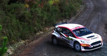 La Fiesta di Edwards vincitore del Cambrian rally primo round del campionato.