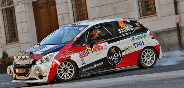 Davide Nicelli protagonista a Roma con la Peugeot 208 R2