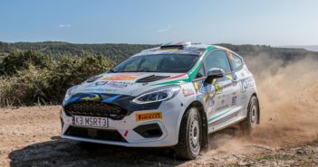 La Fiesta rally4 di Pollara in azione nello shakedown di ieri.