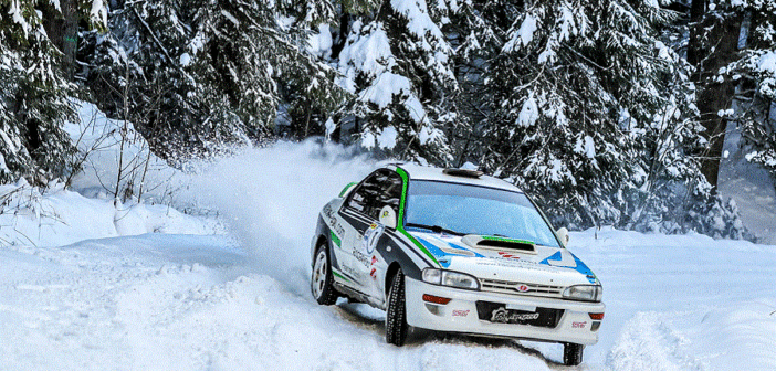 La Subaru Impreza di Vilmote che ha chiuso la sua gara al secondo posto.