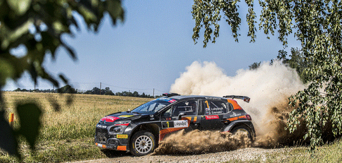 Lukyanuk il campione ERC in carica in azione al Liepaja 2020.