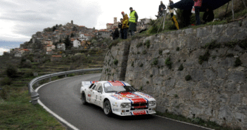 Il Brazz sulle strade di Sanremo 2014 al volante della Lancia Rally 037.