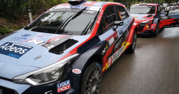 Le Hyundai in fila alla partenza di uno shakedown stregato.