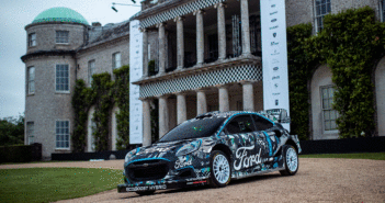 La Ford Puma Hybrid rally1 si prepara per la presentazione di goodwood.