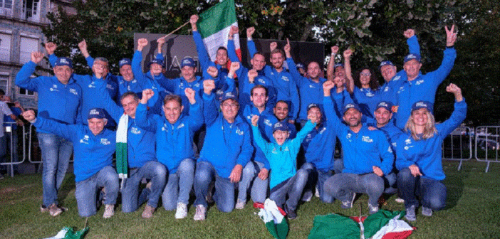 La pattuglia azzurra nella foto di gruppo a Braga.
