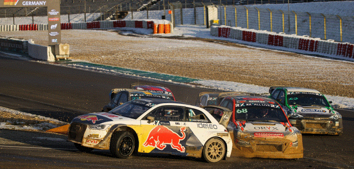 Uno dei concitati momenti di gara 1 sul circuito del Nurburgring.