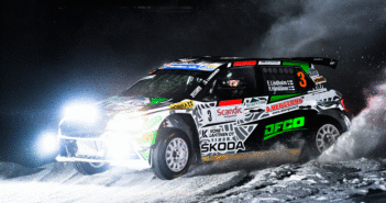 La Skoda Fabia del vincitore in azione all'Arctic.