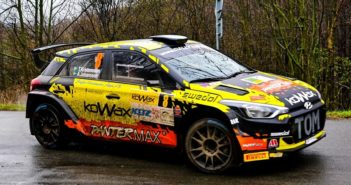 Tom Kristensson in azione al Rally Val Mez in repubblica Ceca al volante della i20 Kowax Racing