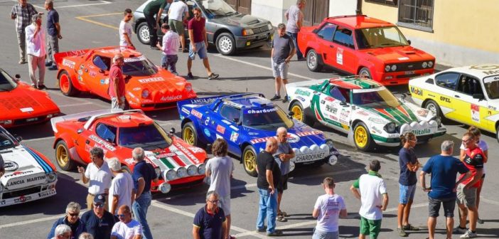 In foto, le diverse Lancia Stratos che hanno reso omaggio a Vanni Fenoglio. (Foto Magnano)