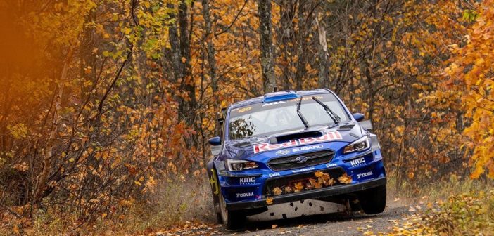 La Subaru di Semenuk sulle stradi quasi casalinghe del Michigan