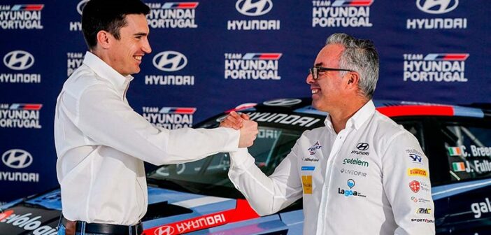 Craig Breen e Ricardo Teodòsio alla presentazione del team Hyundai Portugal