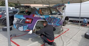 La Skoda di Rzhevkin - Lukyanuk, al Rally Vigneti Monferrini.