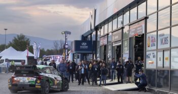 La struttura ricettiva della Hyundai al rally Croazia.
